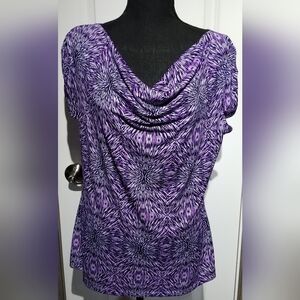 Tahari Blouse Purple Ladies  Size L